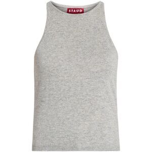 Staud Women's Gray Ayanna Ribbed Knit Racerback Tank Top Large NWOT